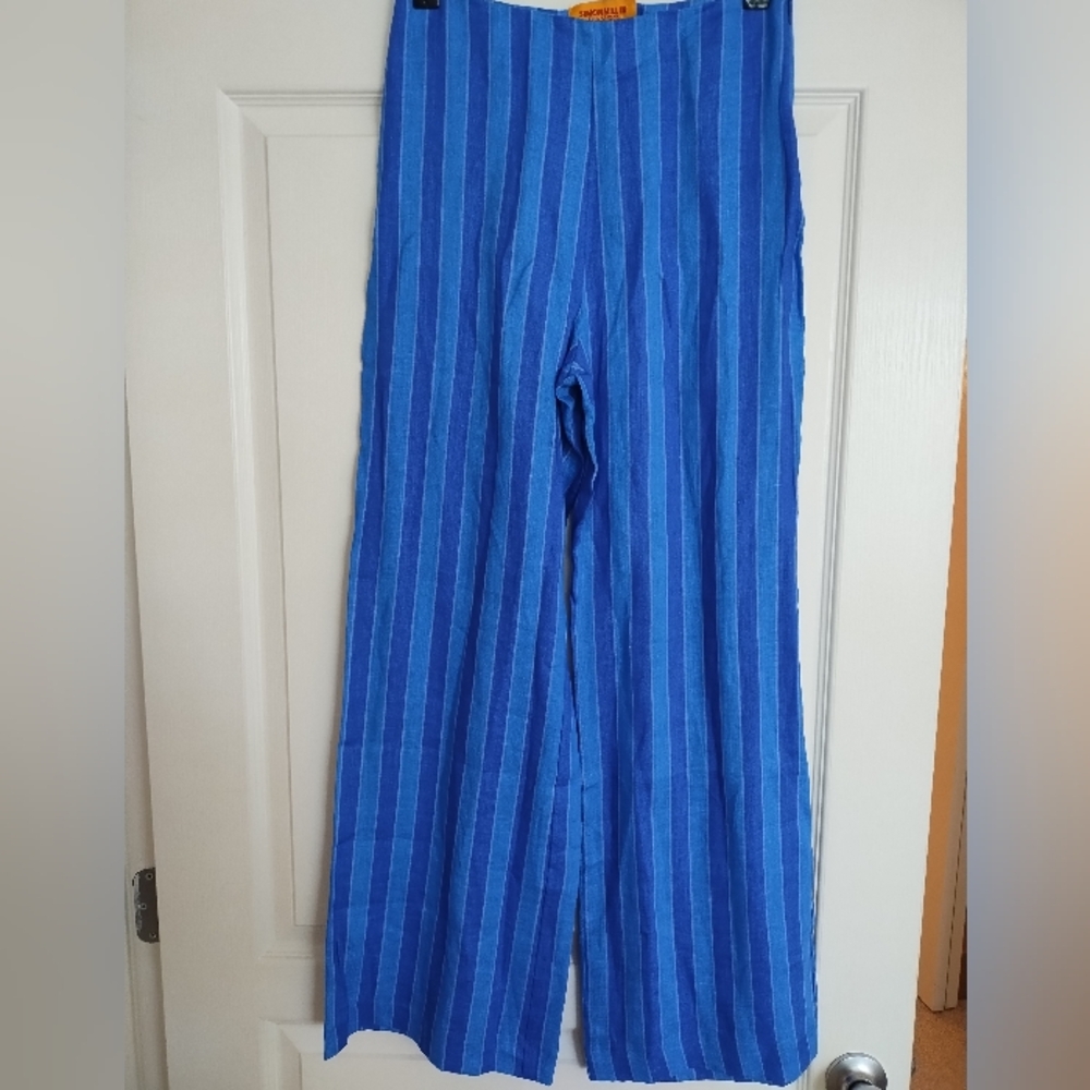 Simon Miller Vibrant Blue Striped Fabric